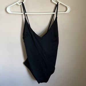 H&M black v-neck one piece padded bathing suit brand new